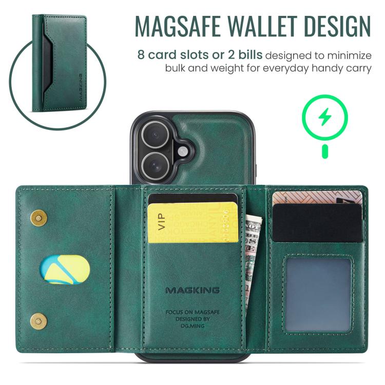 For iPhone 17 MAGKING K2 Series MagSafe RFID Card Bag Detachable Phone Case