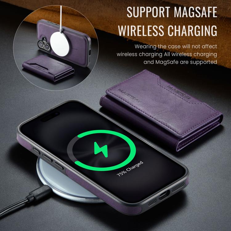 For iPhone 17 MAGKING K2 Series MagSafe RFID Card Bag Detachable Phone Case