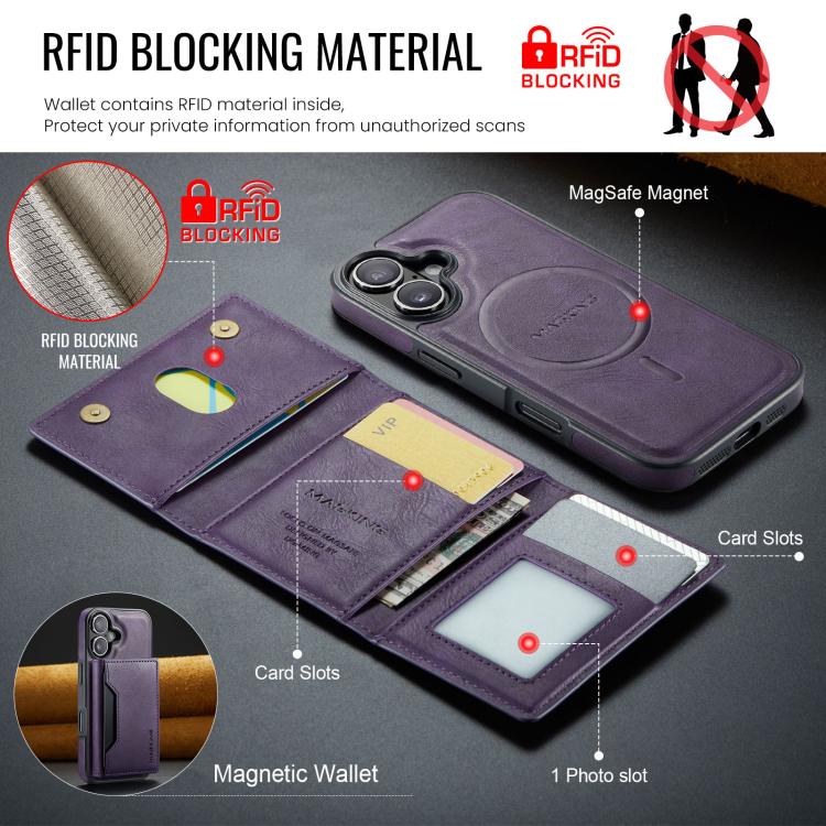 For iPhone 17 MAGKING K2 Series MagSafe RFID Card Bag Detachable Phone Case