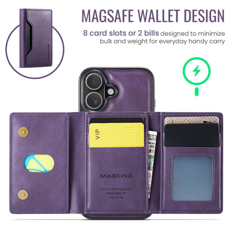 For iPhone 17 MAGKING K2 Series MagSafe RFID Card Bag Detachable Phone Case