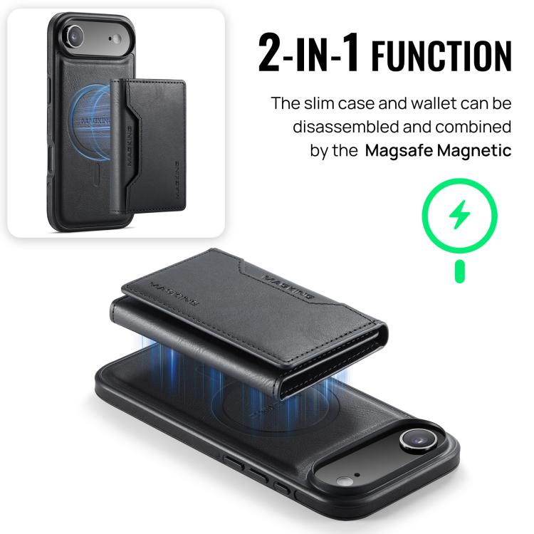 For iPhone Air MAGKING K2 Series MagSafe RFID Card Bag Detachable Phone Case