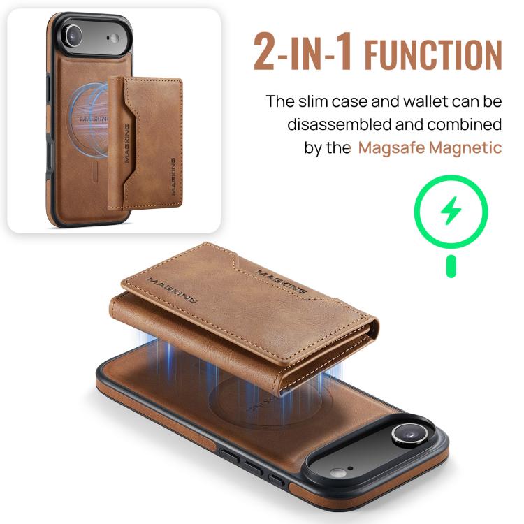 For iPhone Air MAGKING K2 Series MagSafe RFID Card Bag Detachable Phone Case