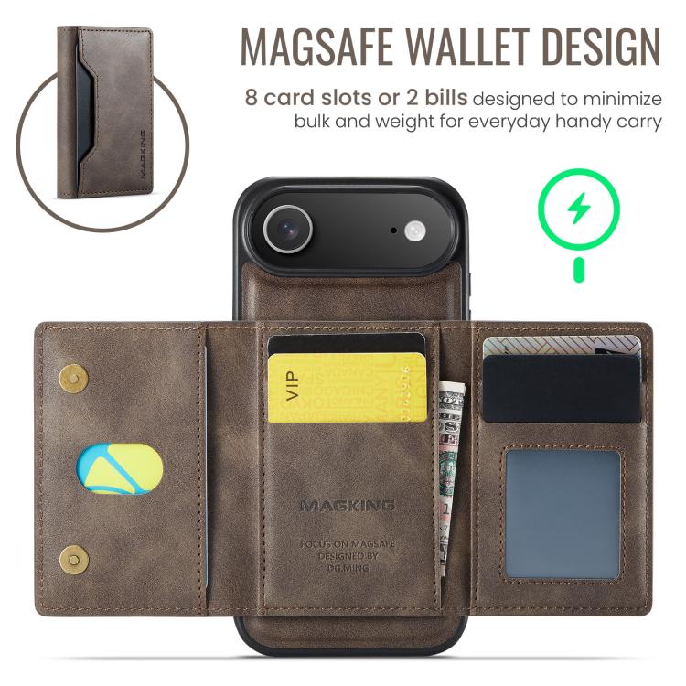 For iPhone Air MAGKING K2 Series MagSafe RFID Card Bag Detachable Phone Case