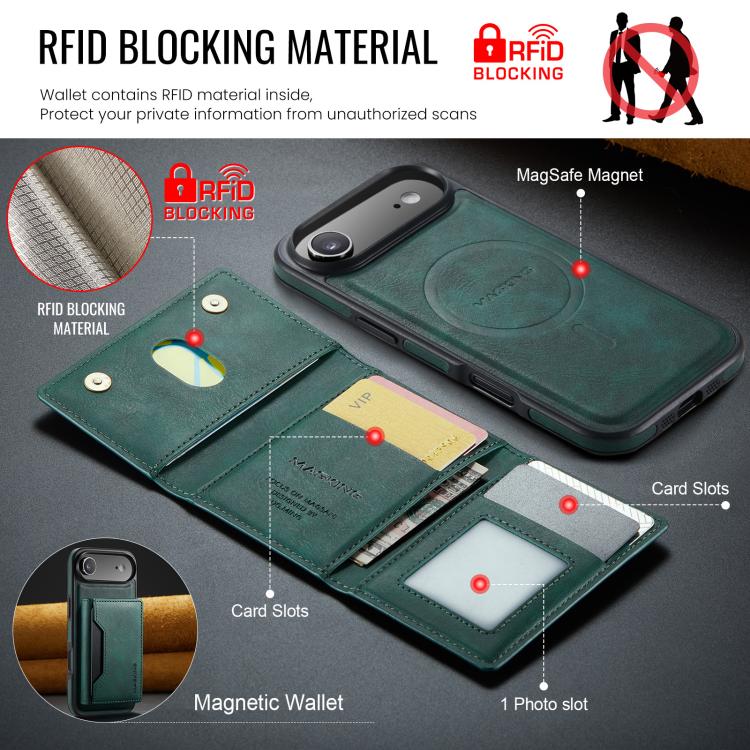 For iPhone Air MAGKING K2 Series MagSafe RFID Card Bag Detachable Phone Case