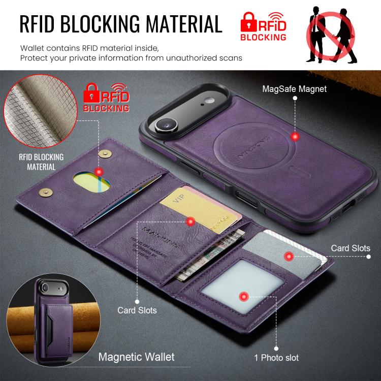 For iPhone Air MAGKING K2 Series MagSafe RFID Card Bag Detachable Phone Case