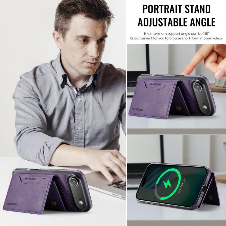 For iPhone Air MAGKING K2 Series MagSafe RFID Card Bag Detachable Phone Case