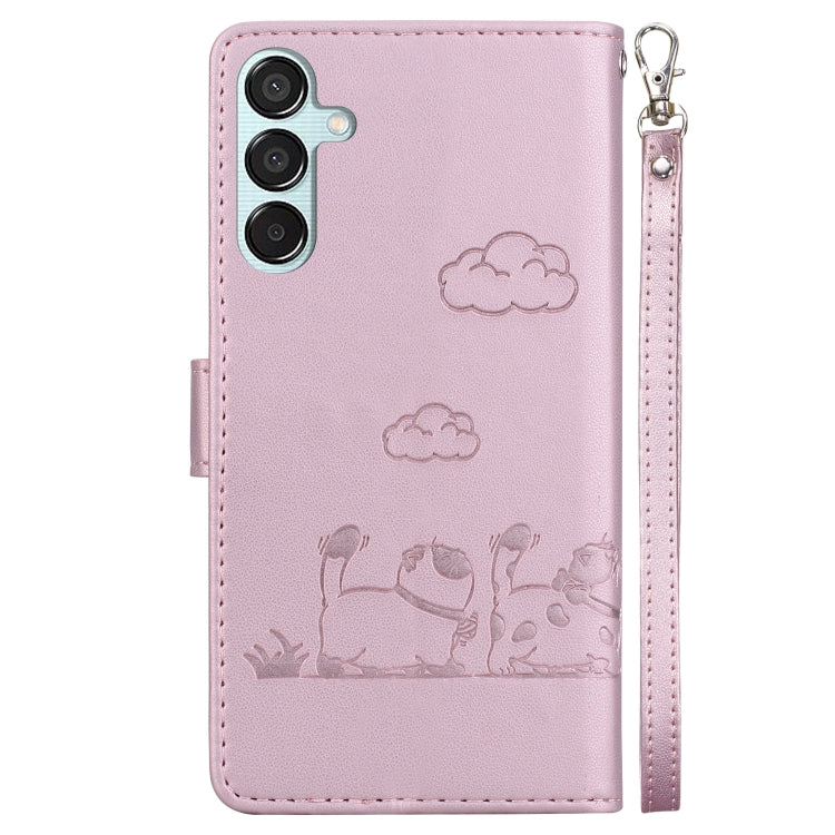 For Samsung Galaxy M15 / F15 Cute Cats RFID Leather Phone Case