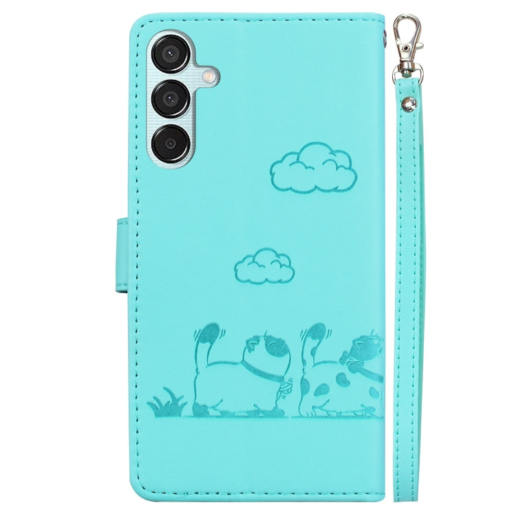 For Samsung Galaxy M15 / F15 Cute Cats RFID Leather Phone Case
