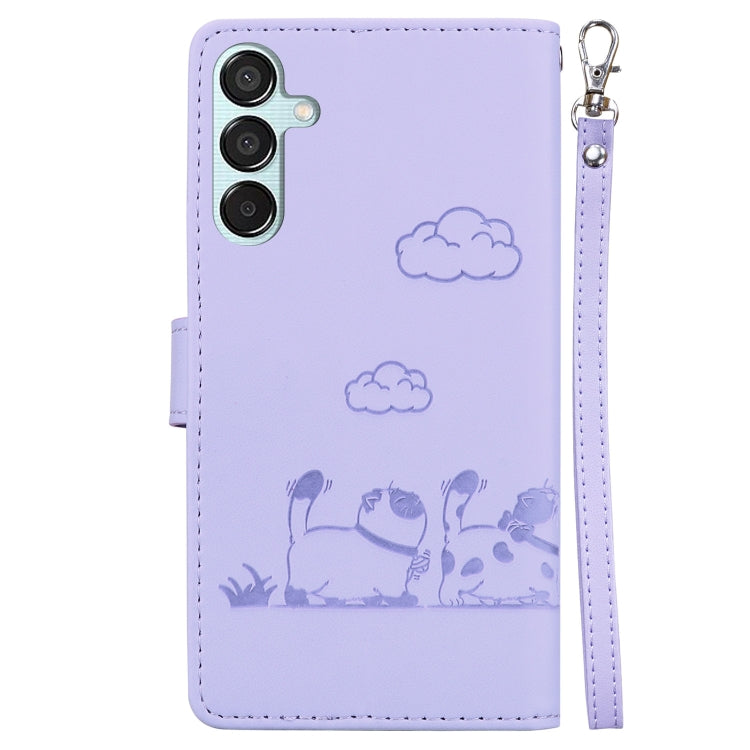 For Samsung Galaxy M15 / F15 Cute Cats RFID Leather Phone Case