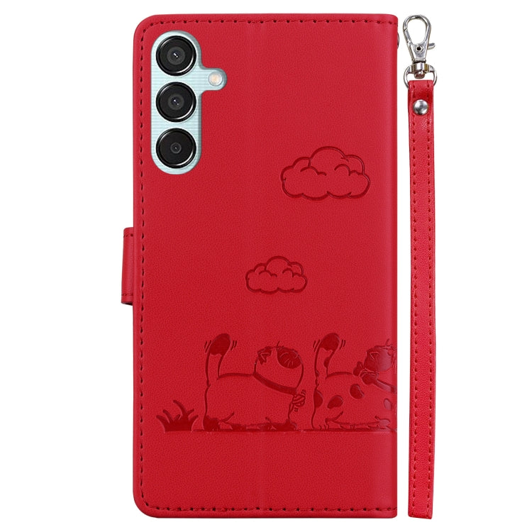 For Samsung Galaxy M15 / F15 Cute Cats RFID Leather Phone Case