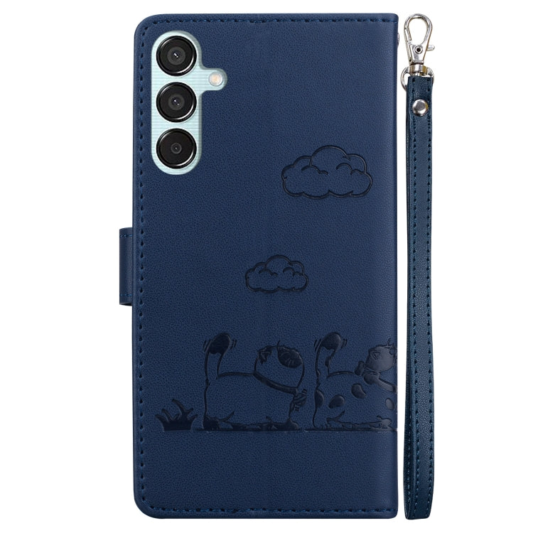 For Samsung Galaxy M15 / F15 Cute Cats RFID Leather Phone Case