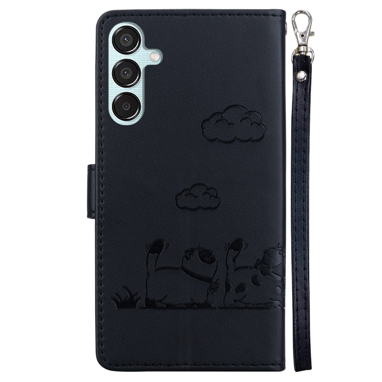 For Samsung Galaxy M15 / F15 Cute Cats RFID Leather Phone Case