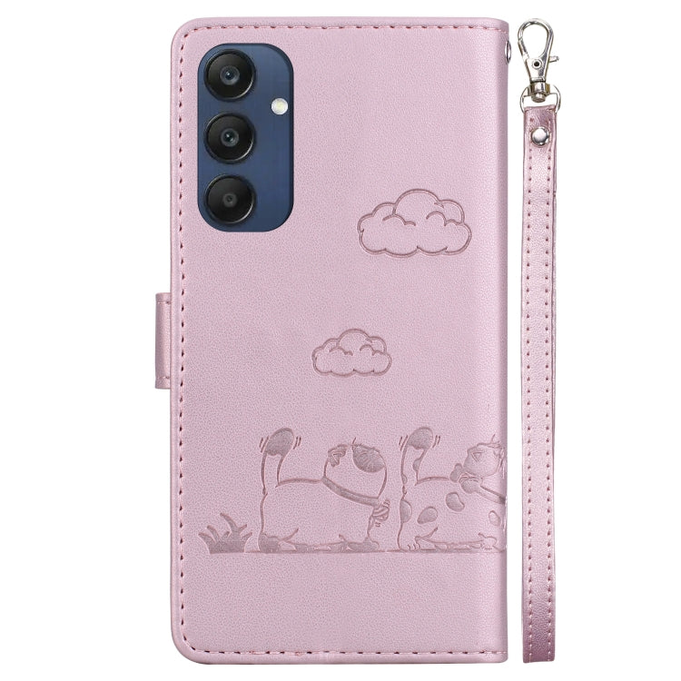 For Samsung Galaxy M35 Cute Cats RFID Leather Phone Case