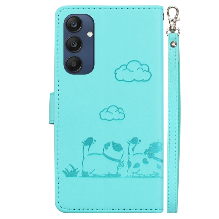 For Samsung Galaxy M35 Cute Cats RFID Leather Phone Case
