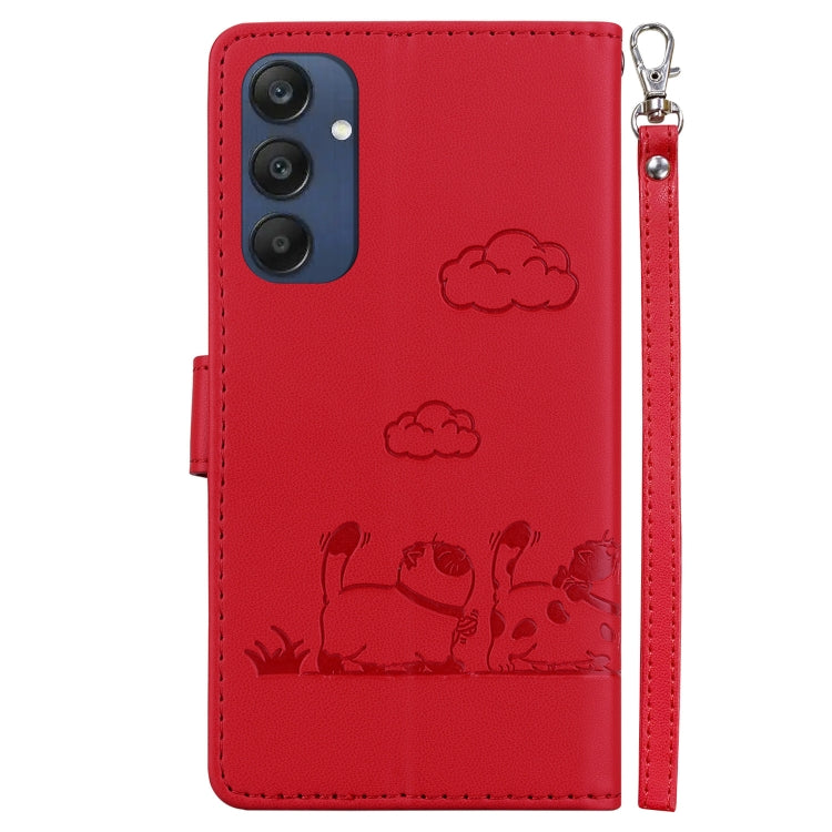 For Samsung Galaxy M35 Cute Cats RFID Leather Phone Case