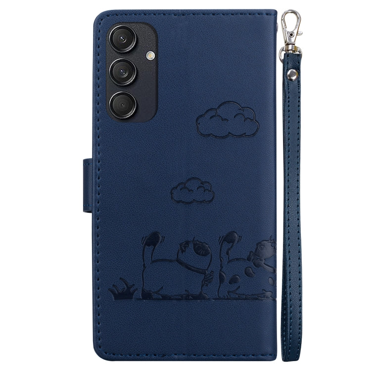 For Samsung Galaxy M55 Cute Cats RFID Leather Phone Case