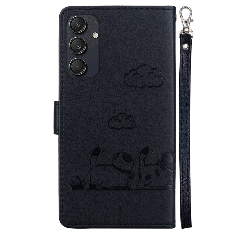For Samsung Galaxy M55 Cute Cats RFID Leather Phone Case