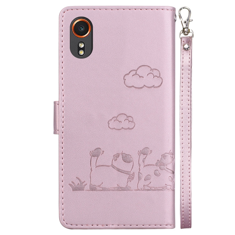 For Samsung Galaxy Xcover 7 Cute Cats RFID Leather Phone Case