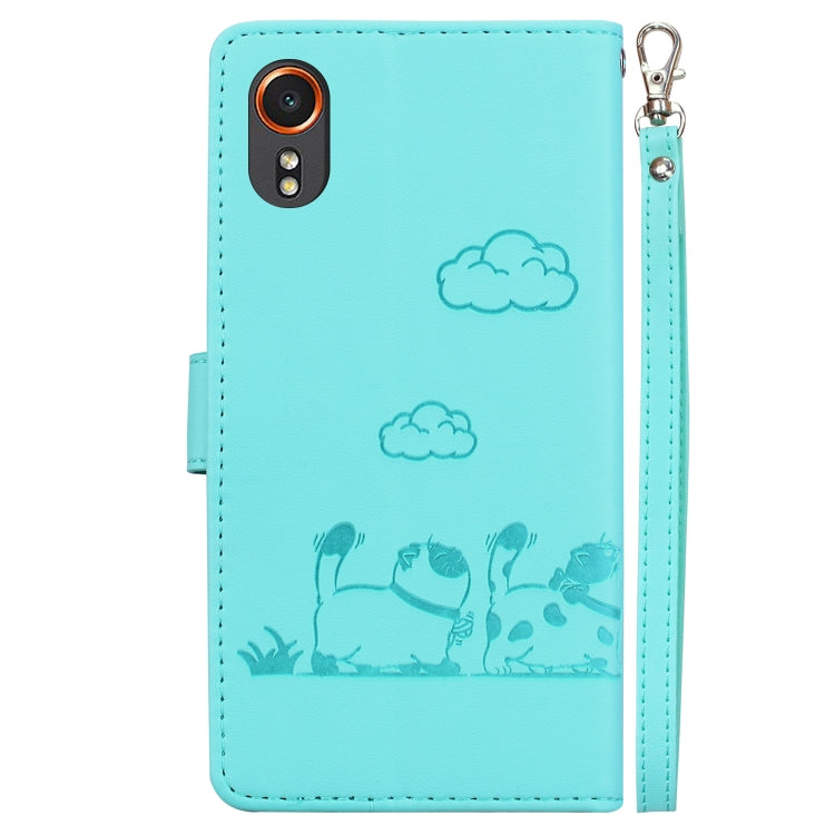 For Samsung Galaxy Xcover 7 Cute Cats RFID Leather Phone Case
