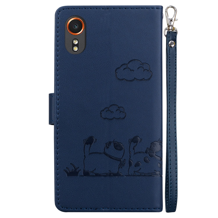 For Samsung Galaxy Xcover 7 Cute Cats RFID Leather Phone Case