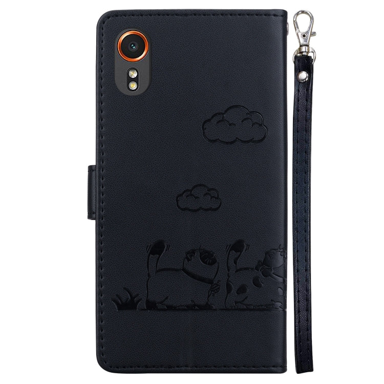 For Samsung Galaxy Xcover 7 Cute Cats RFID Leather Phone Case