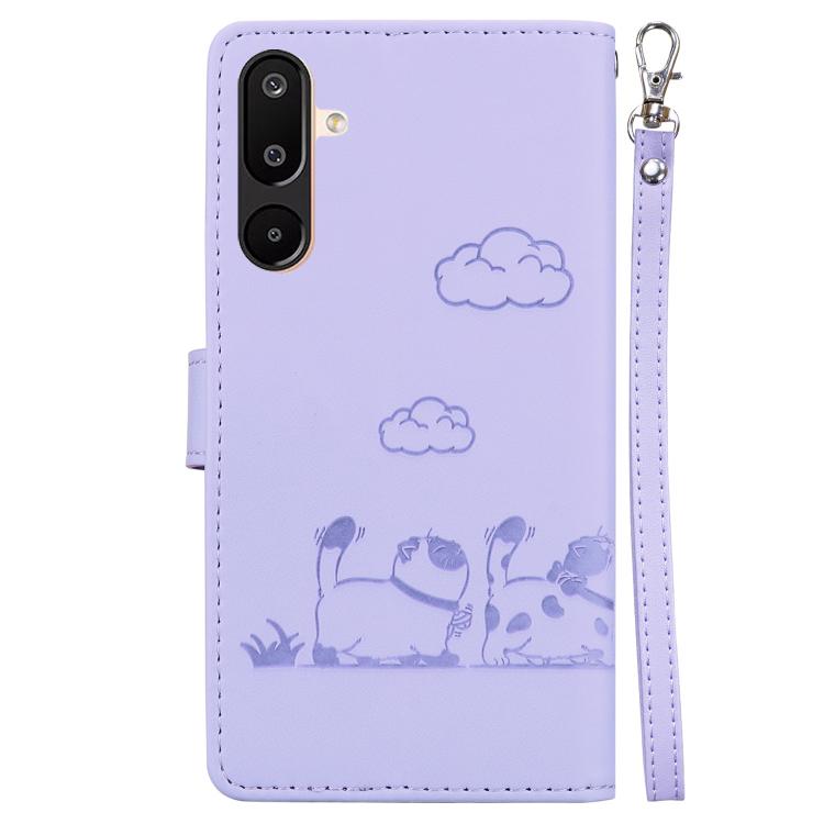 For Samsung Galaxy M16 5G / F16 5G / M36 5G Cute Cats RFID Leather Phone Case