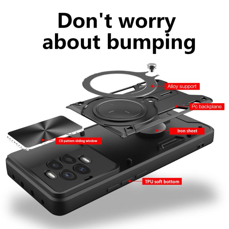 For Huawei nova 13 Pro CD Texture Sliding Camshield Magnetic Holder Phone Case