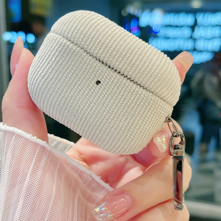 For AirPods Pro Corduroy Cloth Pattern Earphone Protective Case