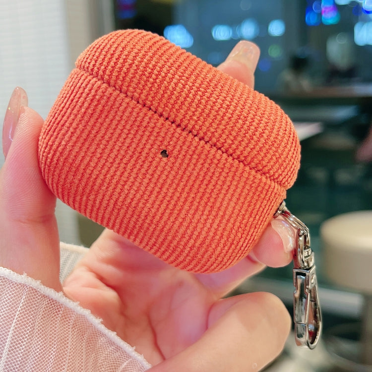 For AirPods Pro Corduroy Cloth Pattern Earphone Protective Case