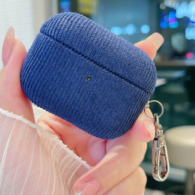 For AirPods Pro Corduroy Cloth Pattern Earphone Protective Case