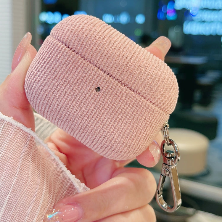 For AirPods Pro Corduroy Cloth Pattern Earphone Protective Case