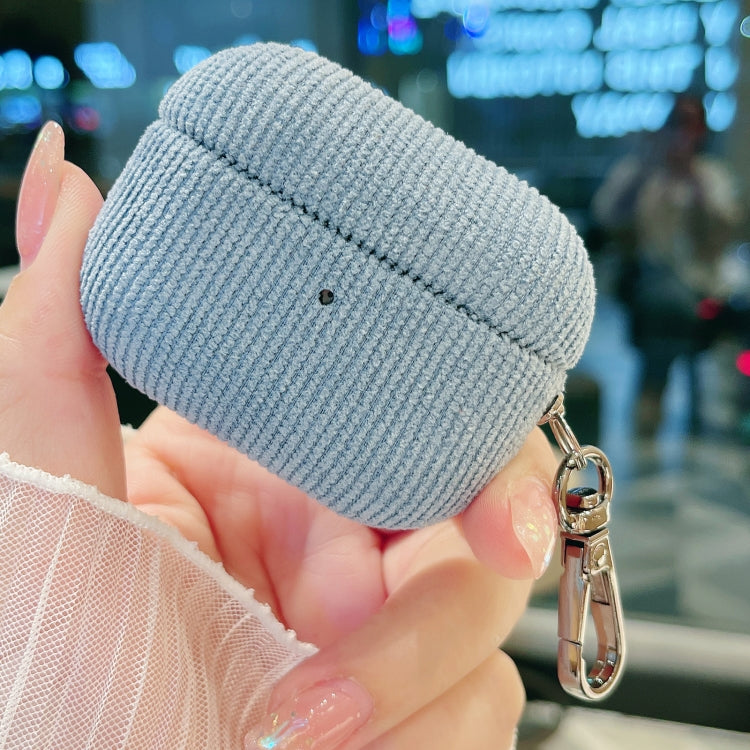 For AirPods Pro 2 Corduroy Cloth Pattern Earphone Protective Case