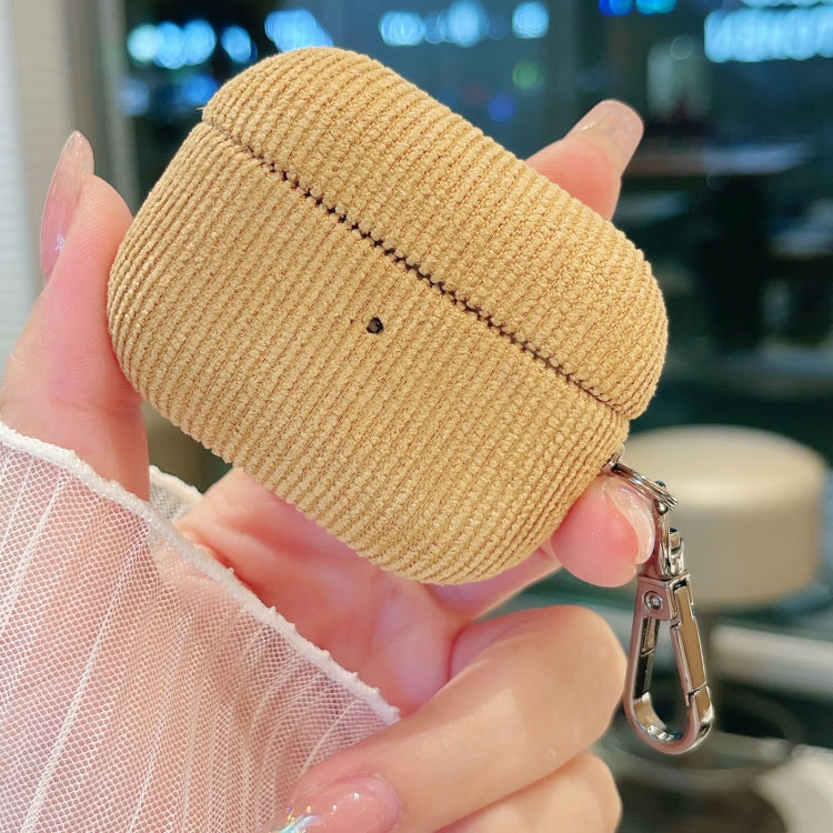 For AirPods Pro 2 Corduroy Cloth Pattern Earphone Protective Case
