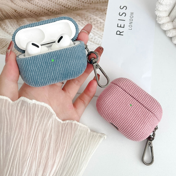 For AirPods Pro Corduroy Cloth Pattern Earphone Protective Case