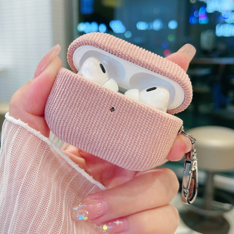 For AirPods Pro Corduroy Cloth Pattern Earphone Protective Case
