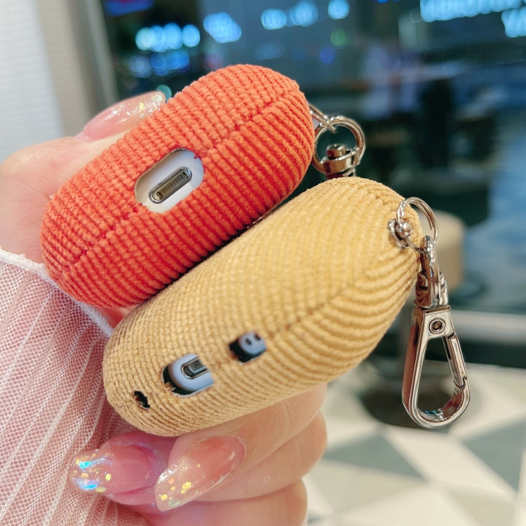 For AirPods Pro Corduroy Cloth Pattern Earphone Protective Case