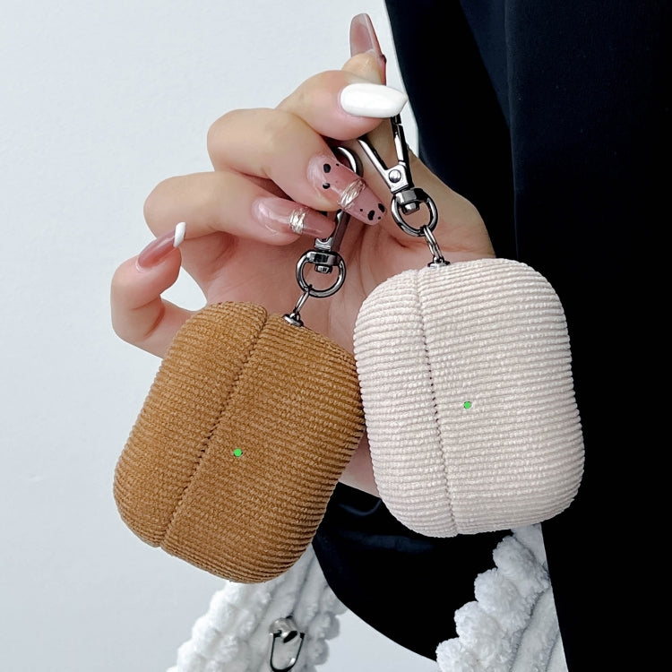 For AirPods Pro Corduroy Cloth Pattern Earphone Protective Case