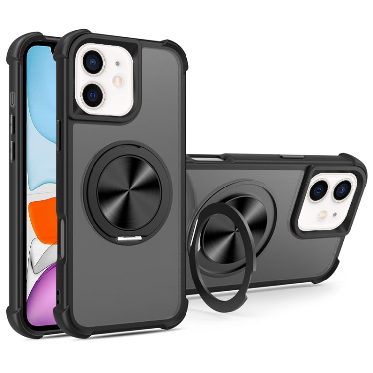 For iPhone 11 CD Texture 360 Degree Rotating Holder MagSafe Phone Case
