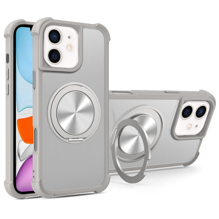 For iPhone 11 CD Texture 360 Degree Rotating Holder MagSafe Phone Case