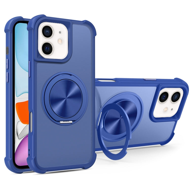For iPhone 11 CD Texture 360 Degree Rotating Holder MagSafe Phone Case