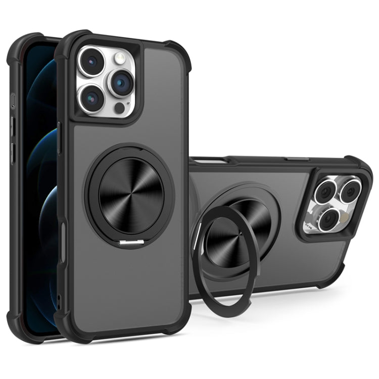 For iPhone 12 Pro Max CD Texture 360 Degree Rotating Holder MagSafe Phone Case