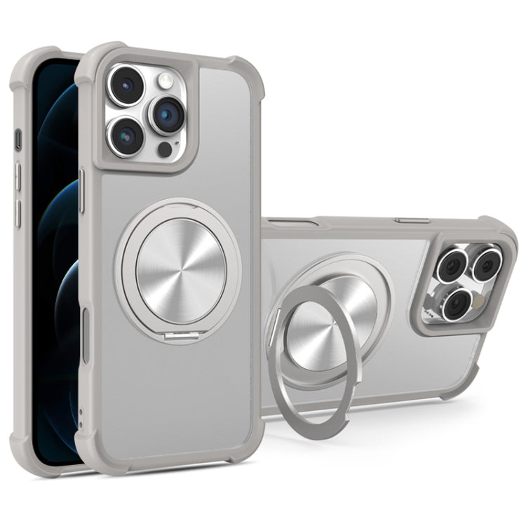 For iPhone 12 Pro Max CD Texture 360 Degree Rotating Holder MagSafe Phone Case