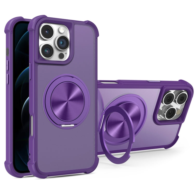 For iPhone 12 Pro Max CD Texture 360 Degree Rotating Holder MagSafe Phone Case