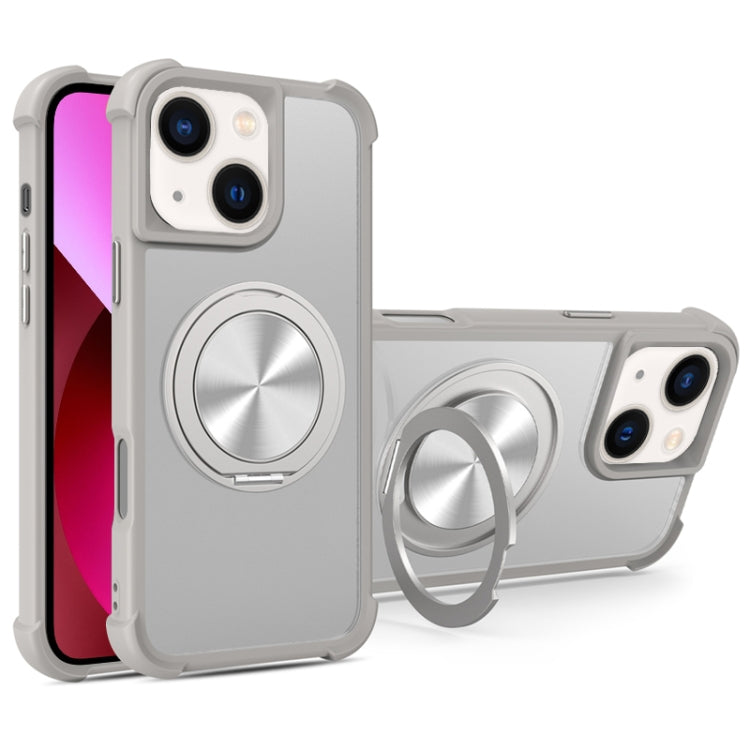 For iPhone 14 / 13 CD Texture 360 Degree Rotating Holder MagSafe Phone Case