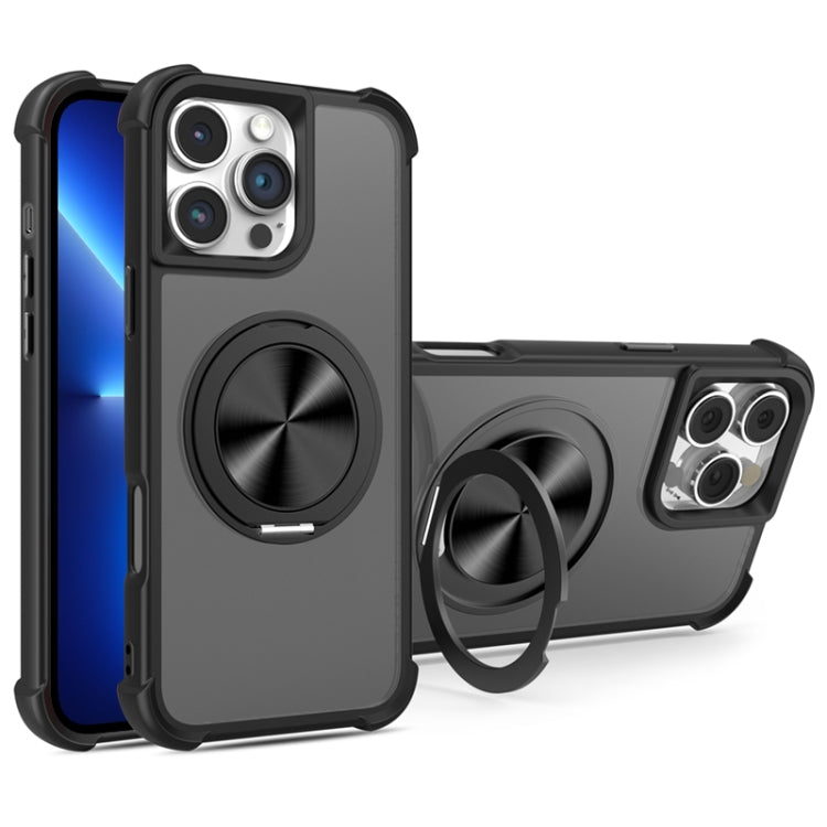 For iPhone 13 Pro CD Texture 360 Degree Rotating Holder MagSafe Phone Case