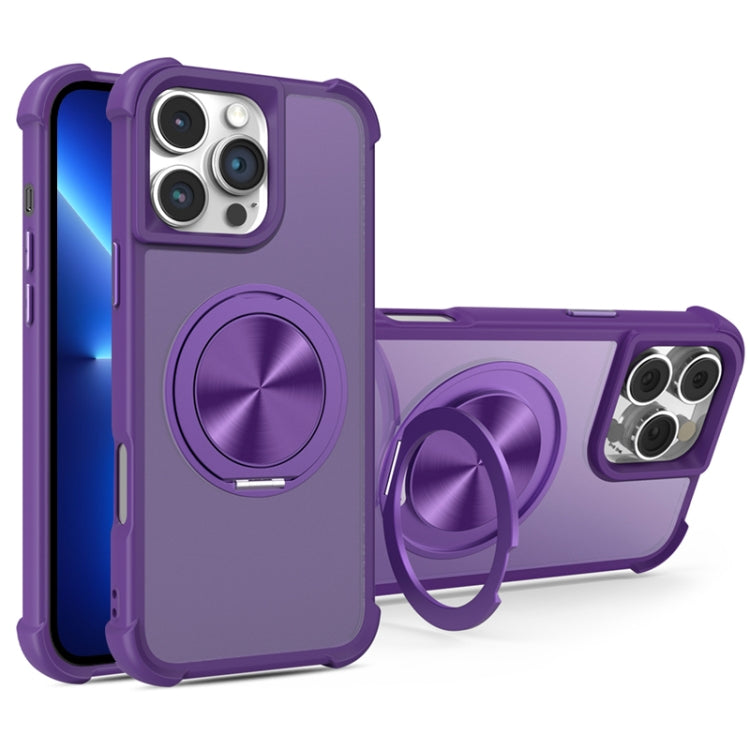 For iPhone 13 Pro CD Texture 360 Degree Rotating Holder MagSafe Phone Case