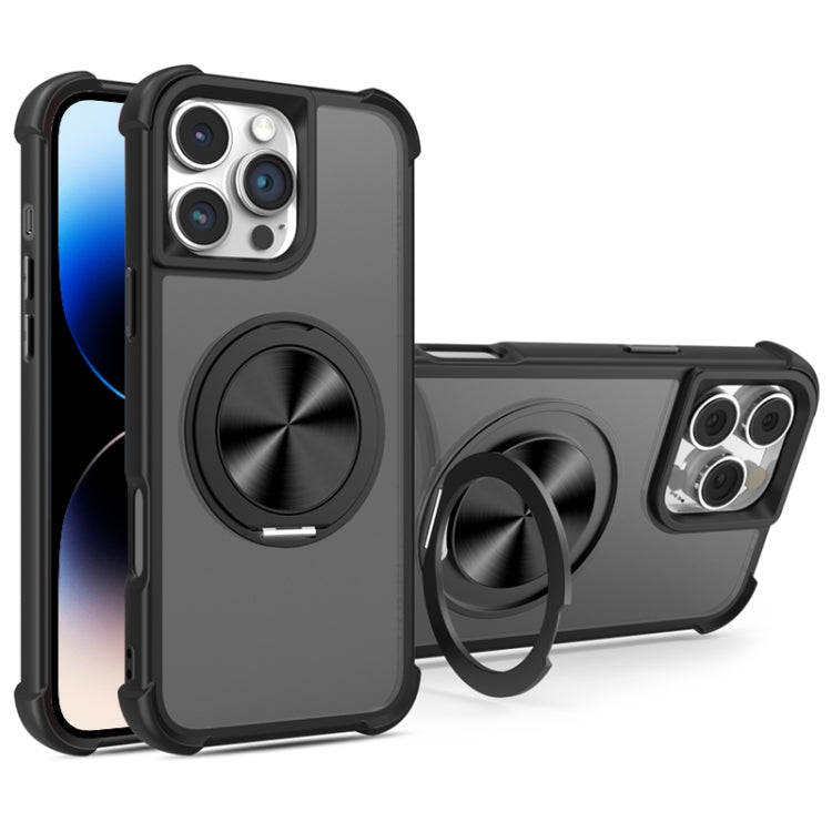 For iPhone 14 Pro CD Texture 360 Degree Rotating Holder MagSafe Phone Case