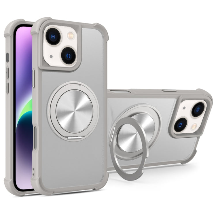 For iPhone 15 Plus / 14 Plus CD Texture 360 Degree Rotating Holder MagSafe Phone Case