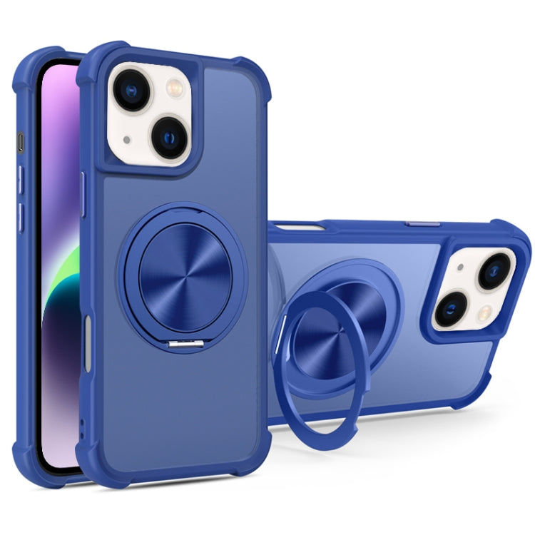 For iPhone 15 Plus / 14 Plus CD Texture 360 Degree Rotating Holder MagSafe Phone Case