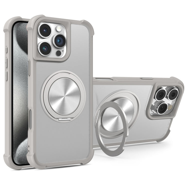 For iPhone 15 Pro CD Texture 360 Degree Rotating Holder MagSafe Phone Case